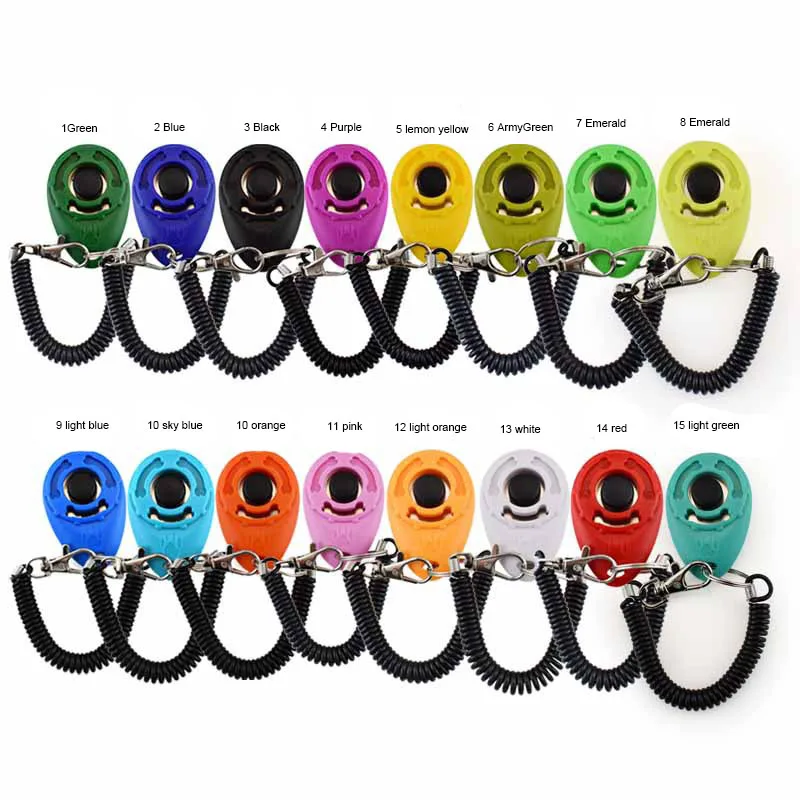 Pet Products Manufacturer Custom Logo Dog Clicker Sound Stop Barking Training Whistle Round Dog Clicker
