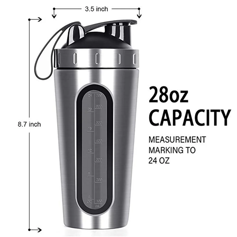 Protein Powder Sports Shaker Bottle For Water Bottles Gym Nutrition Blender Cup Stainless Steel Vacuum Insulation New