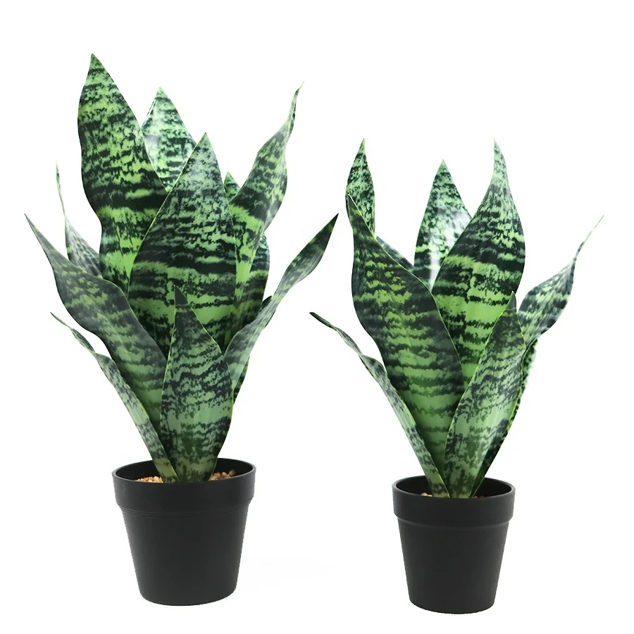 Оптовая Продажа 42 см высокое моделирование sansevieria растение с горшком