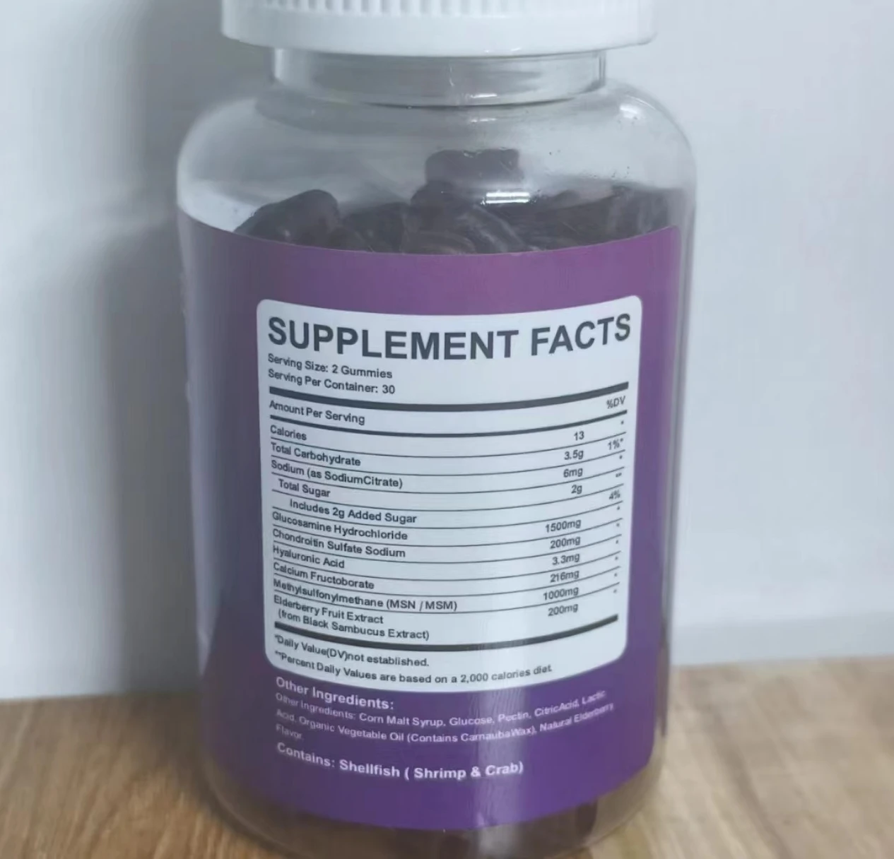 Ready to Ship Glucosamine Chondroitin Gummies Elderberry  Flavor MSM Gummies