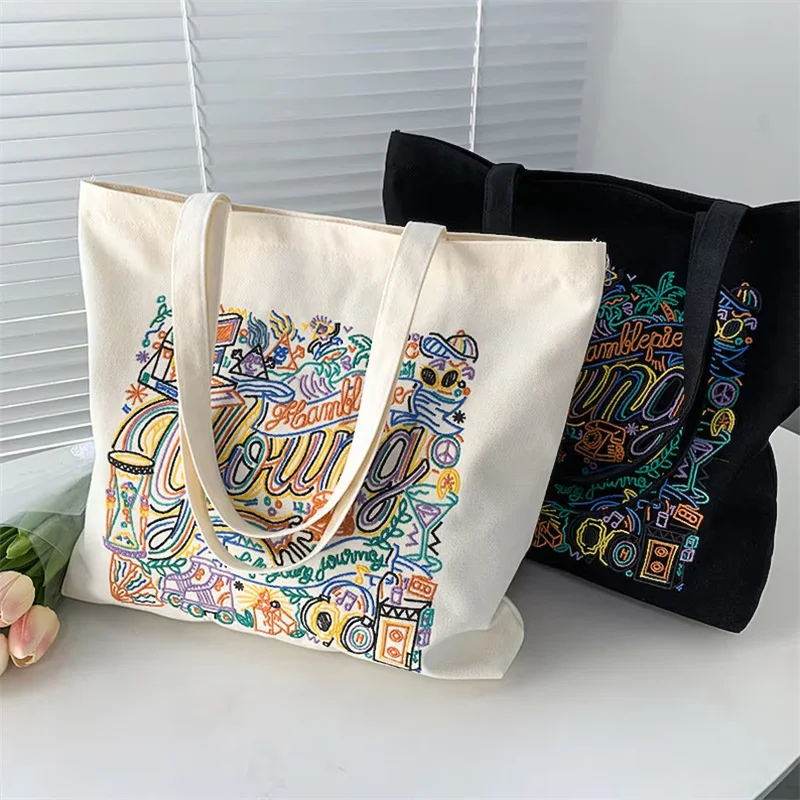 Hot Sale 10oz Thickness Canvas Tote Bag White Custom Logo Reusable Women Beach Bag Shopping Tote Bag