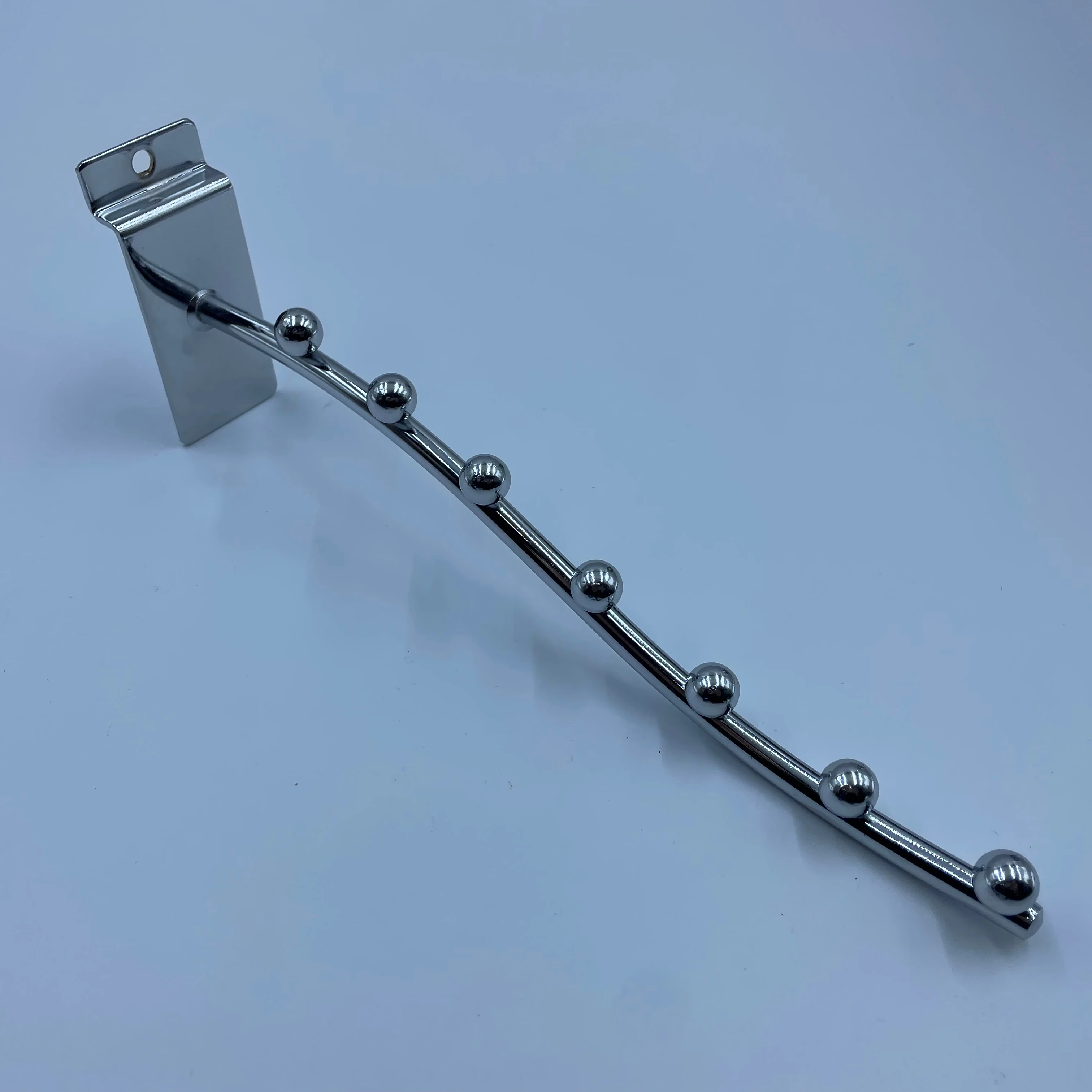 Supermarket store metal  chrome slatwall wire 8mm hook length 350mm with 7pcs balls