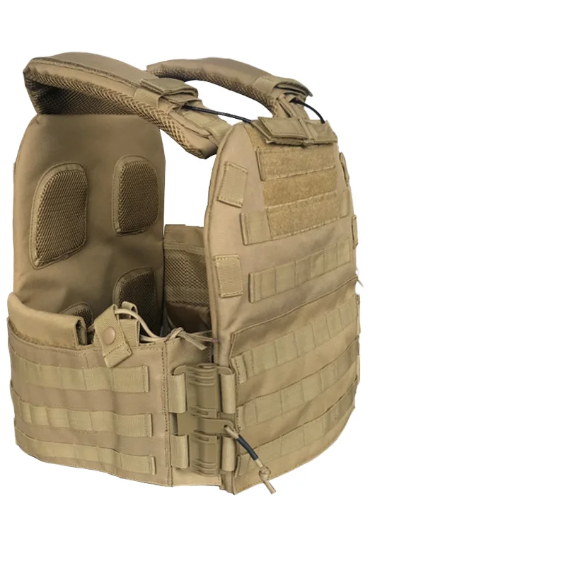 Breathable Black Tactical Vest China Supplier Khaki Protective Waistcoat Polyester Lining Shockproof Battle Vest