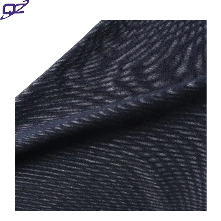 Customized breathable 4 way stretch weft knitted blue polyester spandex cotton denim fabric for Jeans leggings