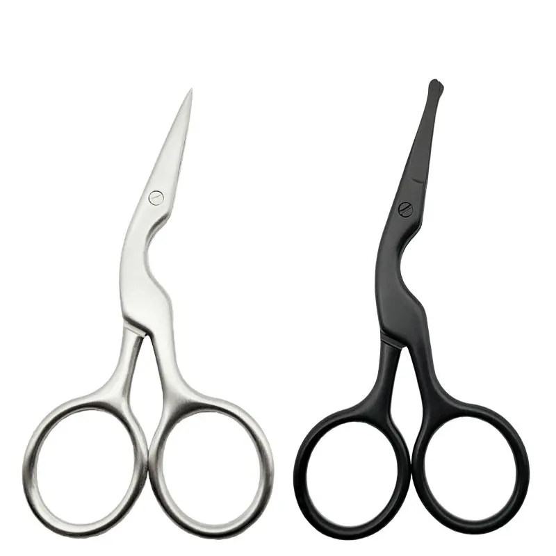 stainless steel curved edge eyelashes small beauty cosmetic scissors eyebrow trimmer stork scissors