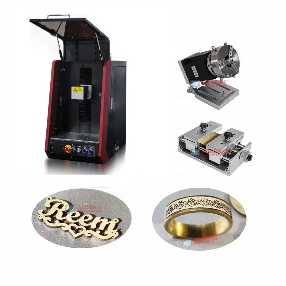Mini Gold Name CNC Engraving Cutting Fiber Laser Machine 50w 100W Jewelry Ring Photo Necklace Engraving machine