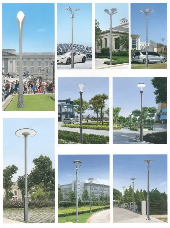 High quality street garden lamp poles black color decorative garden light pole