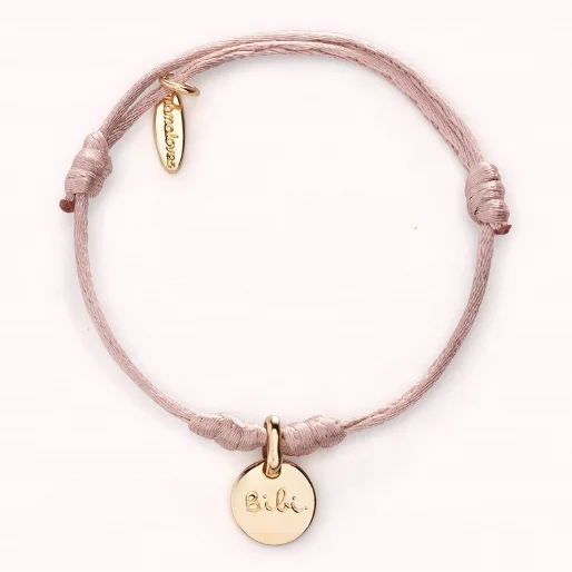 jewelry 18k Gold plated Personalized Small Round Disc Satellite Chain Bracelet engraved name logo charms pendant design