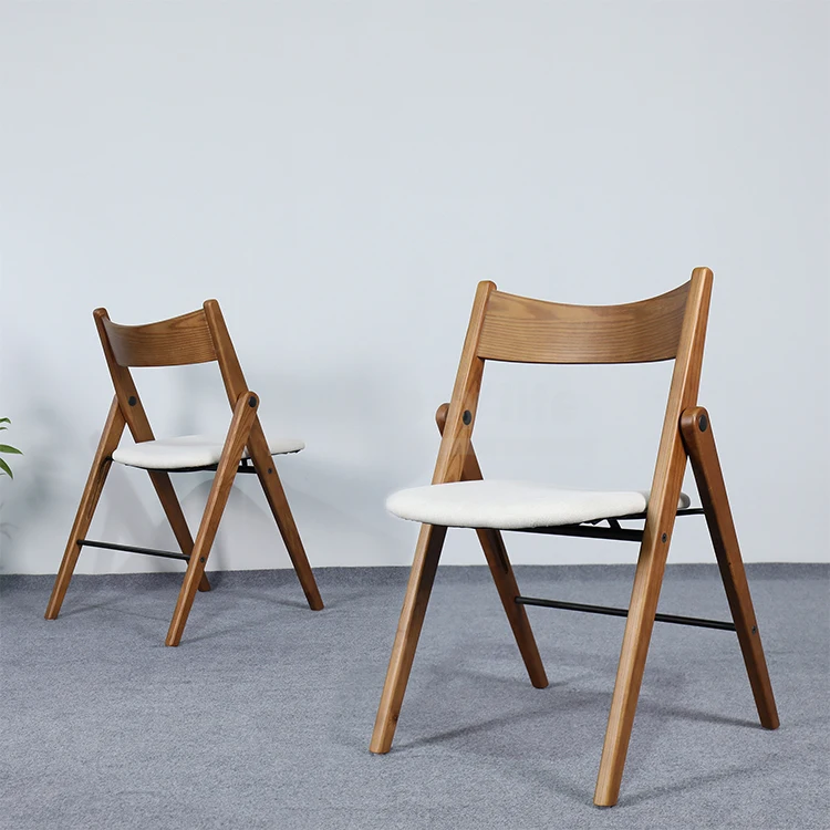 Modern Design Antique Vintage Foldable Solid Wood Chair For Indoor Restaurant Cafe Balcony Garden Manufacturer Wholesale