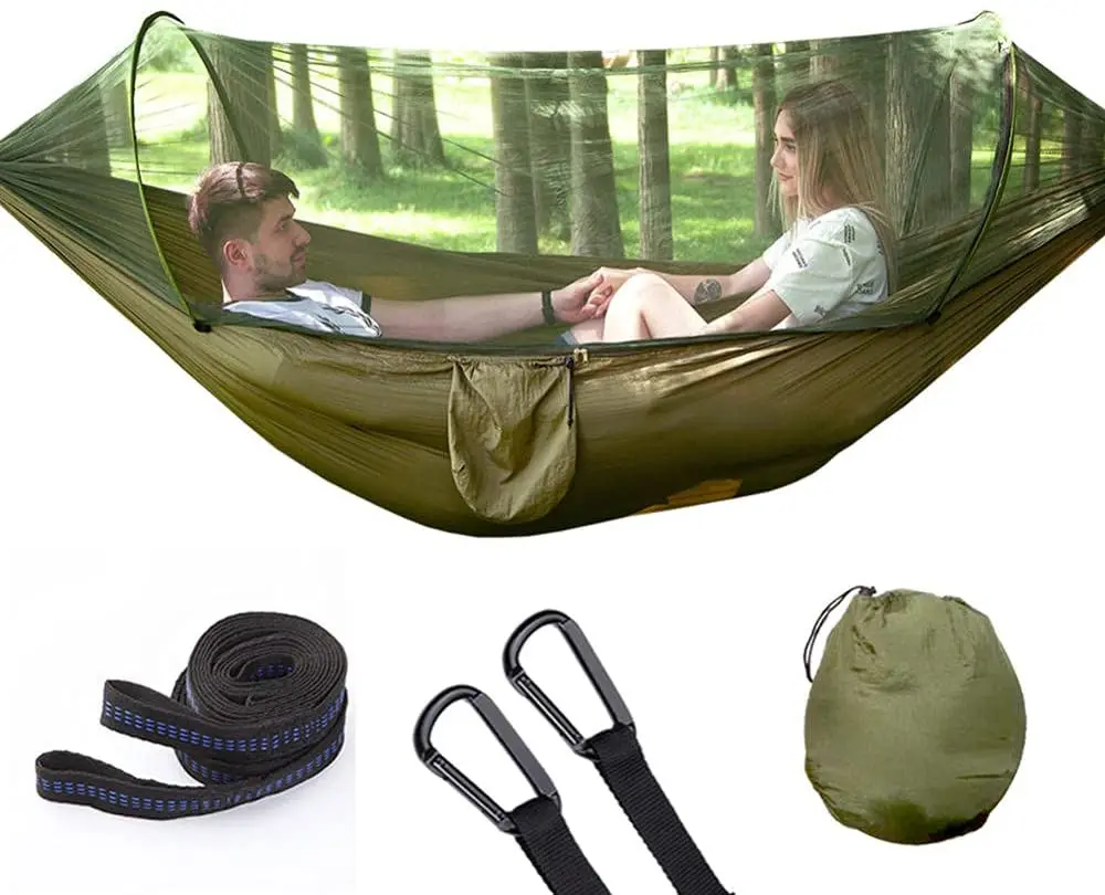 OEM/ODM Adjustable Hammock With Mosquito Net Outdoor Camping Hammock Swings with well-designed pockets
