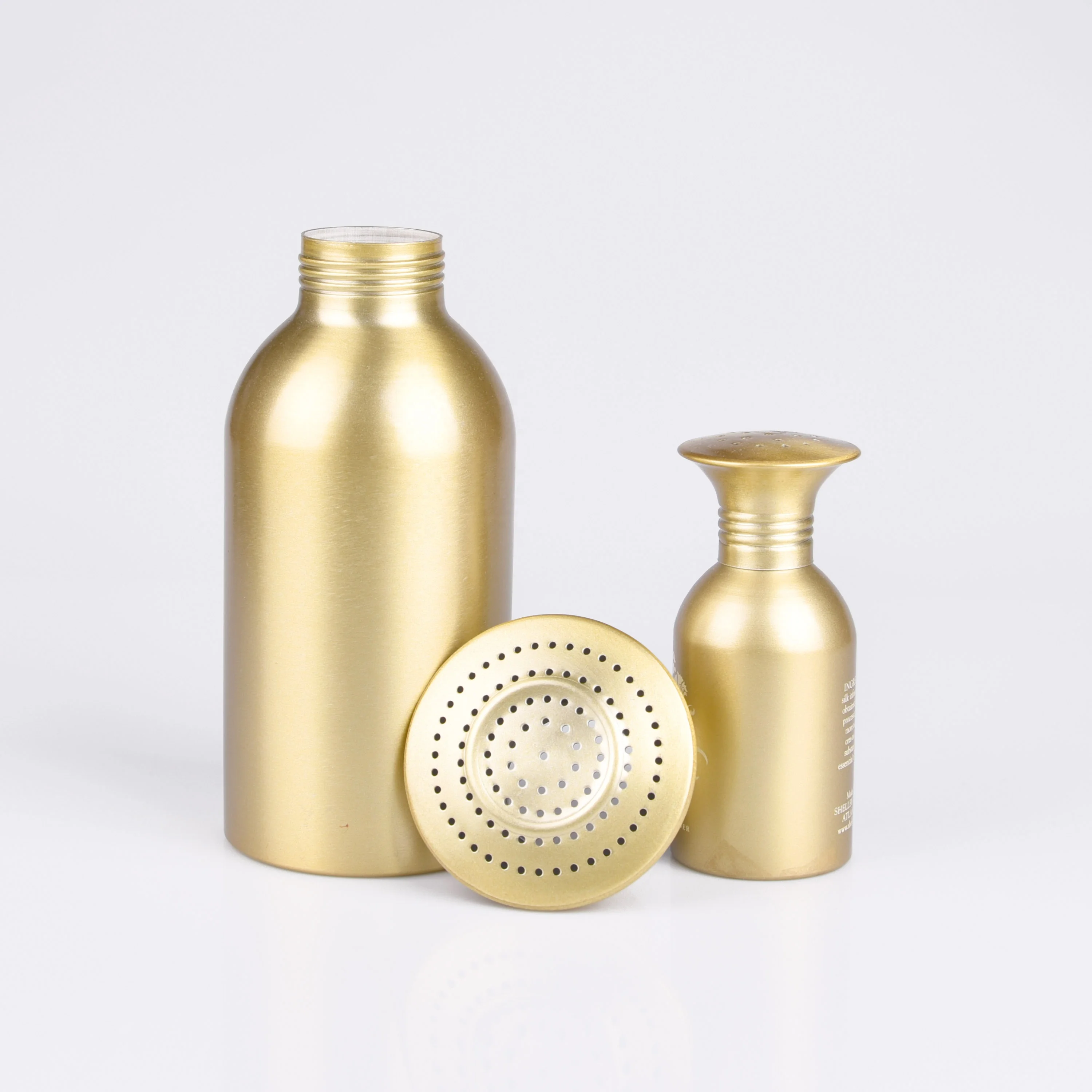 wholesale advanced new design aluminum bottle with screw cap for talc powder
