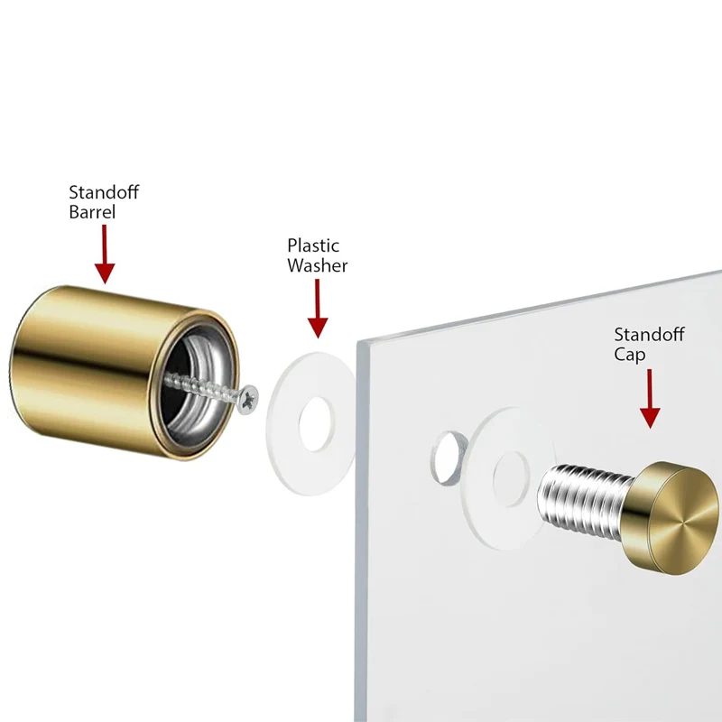 Custom Brass Golden Glass Fixing 1/4 Inch Nylon Hex Standoff Aluminum 2.5 Double Head Nails Pin
