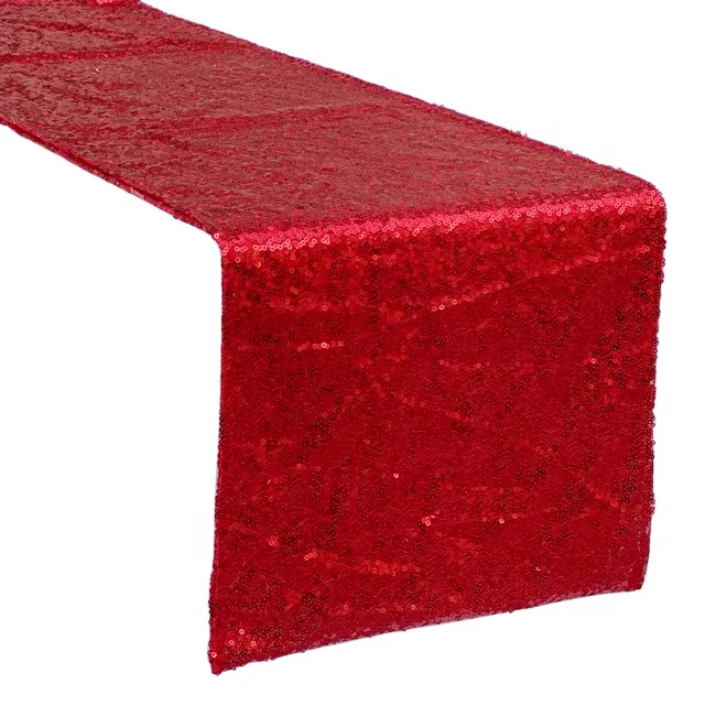 Manufacturer Luxury Wedding Banquet Sparkly Glitter Shiny Gold Sequin Table Runner