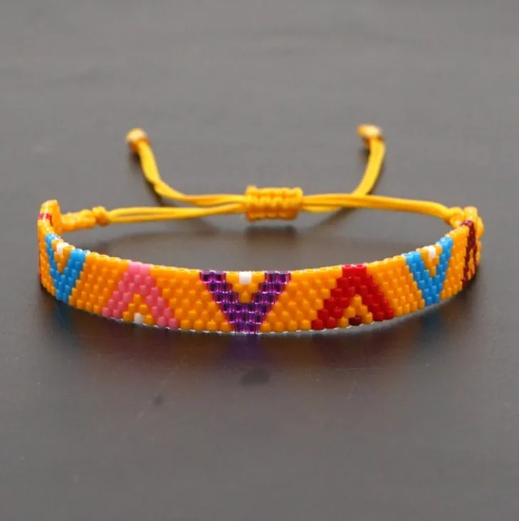 Fashion V letters good quality miyuki seed beads diy lucky bacelet