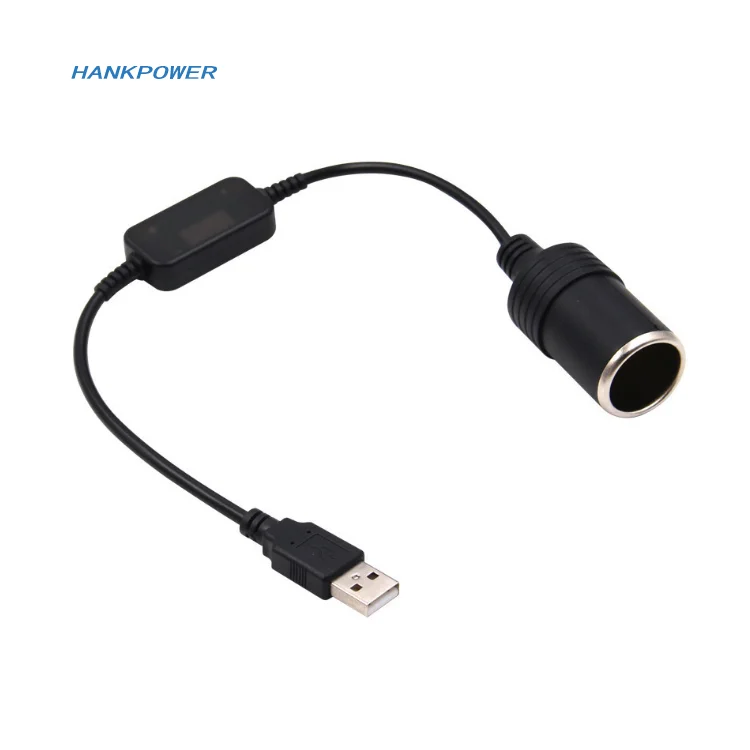 For Auto Accessories USB to Car Cigarette Lighter Socket Converter Step Up Cable USB 5V To 12V Converter Adapter