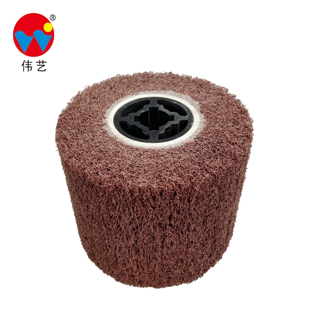 WEIYI 120*100*19mm Non Woven Flap Wheel Brush Satin Grinding Wheel for polishing Stainless Steel