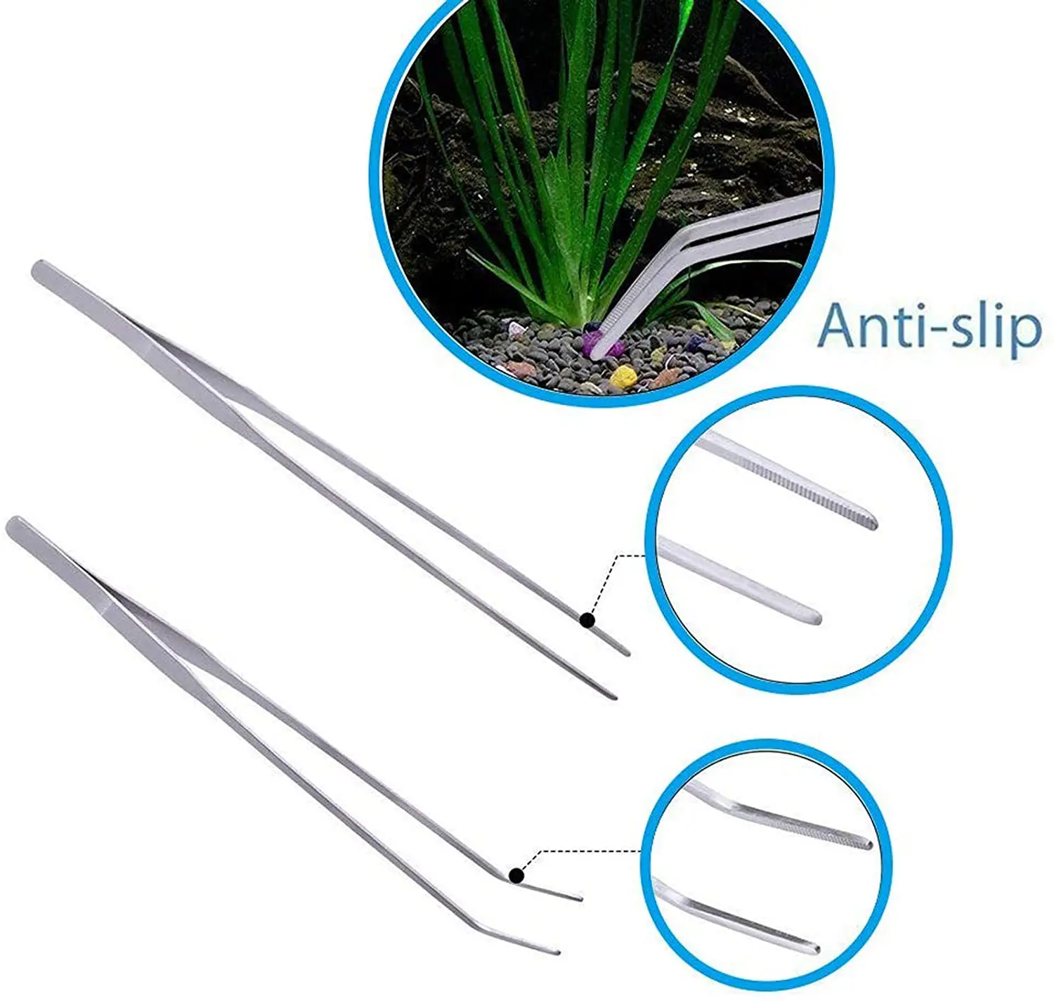 Fistoy Aquarium Scissor Tweezers Spatula Tool - 4 in 1 Stainless Steel Aquatic Plants Aquascaping Tools Set  Fish Starter Kit