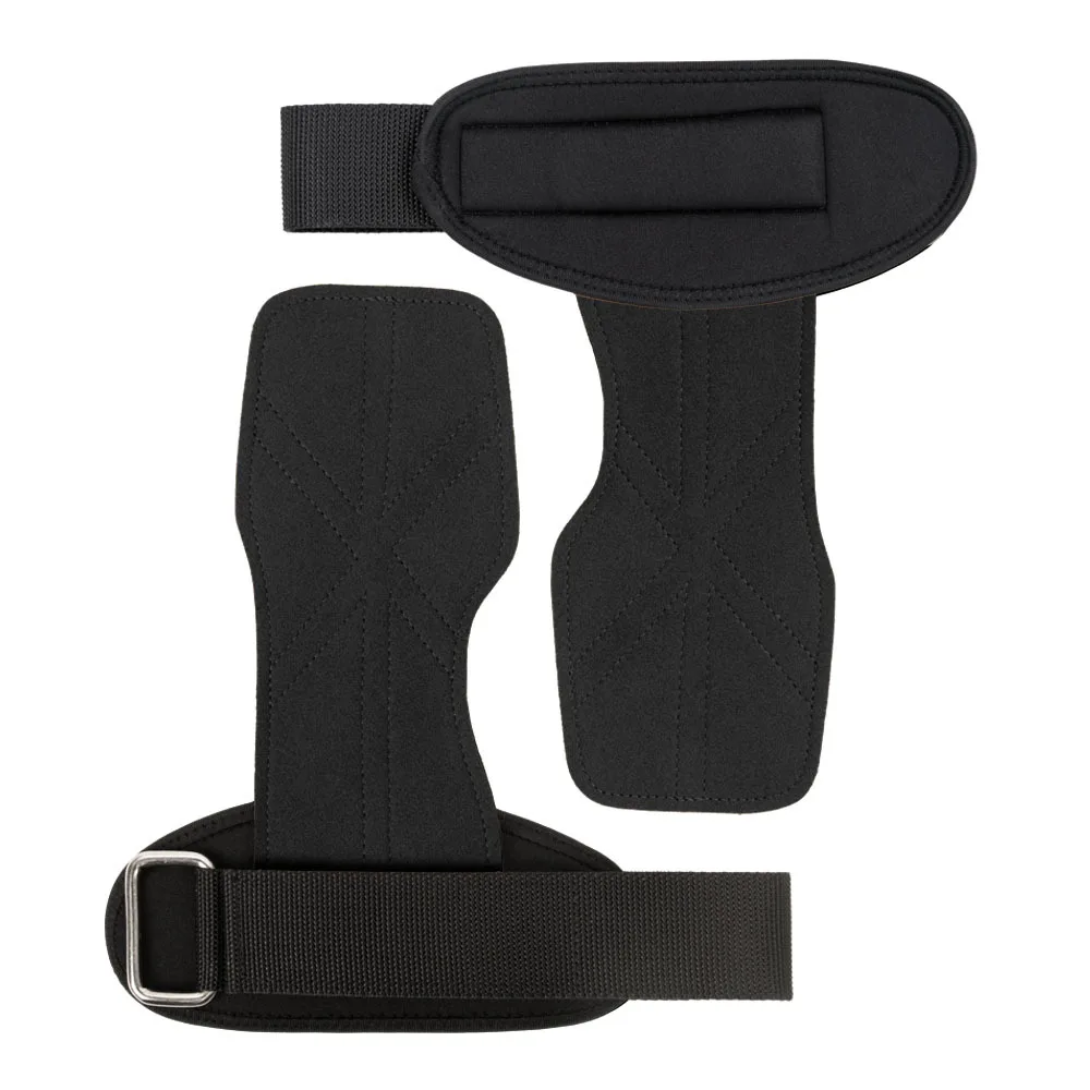 Adjustable Non-Slip Weight Lifting Grips Cowhide Leather Palm Pads For Deadlifts Pull-ups Wrist Wrap Gloves