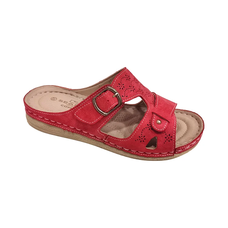 European And American Waterproof Outdoor Pearls Sandal New Arrival Women Flats Slipper