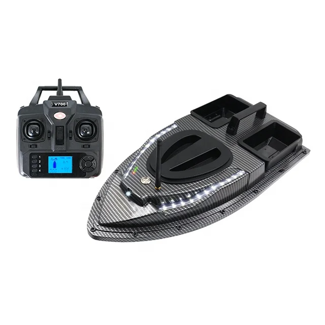 EU USA Hot Sale Bait Boat 40 GPS anchor points Dual Hoppers 500M Auto Return Carp Fishing Boat With Steering Light