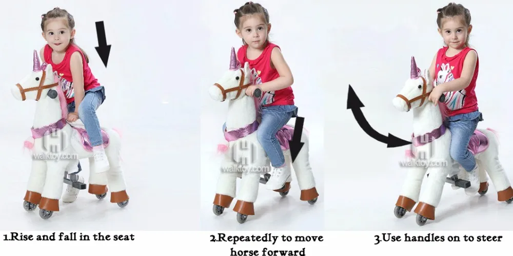 High quality unicorn ride on horse toy pony for girls birthday gift