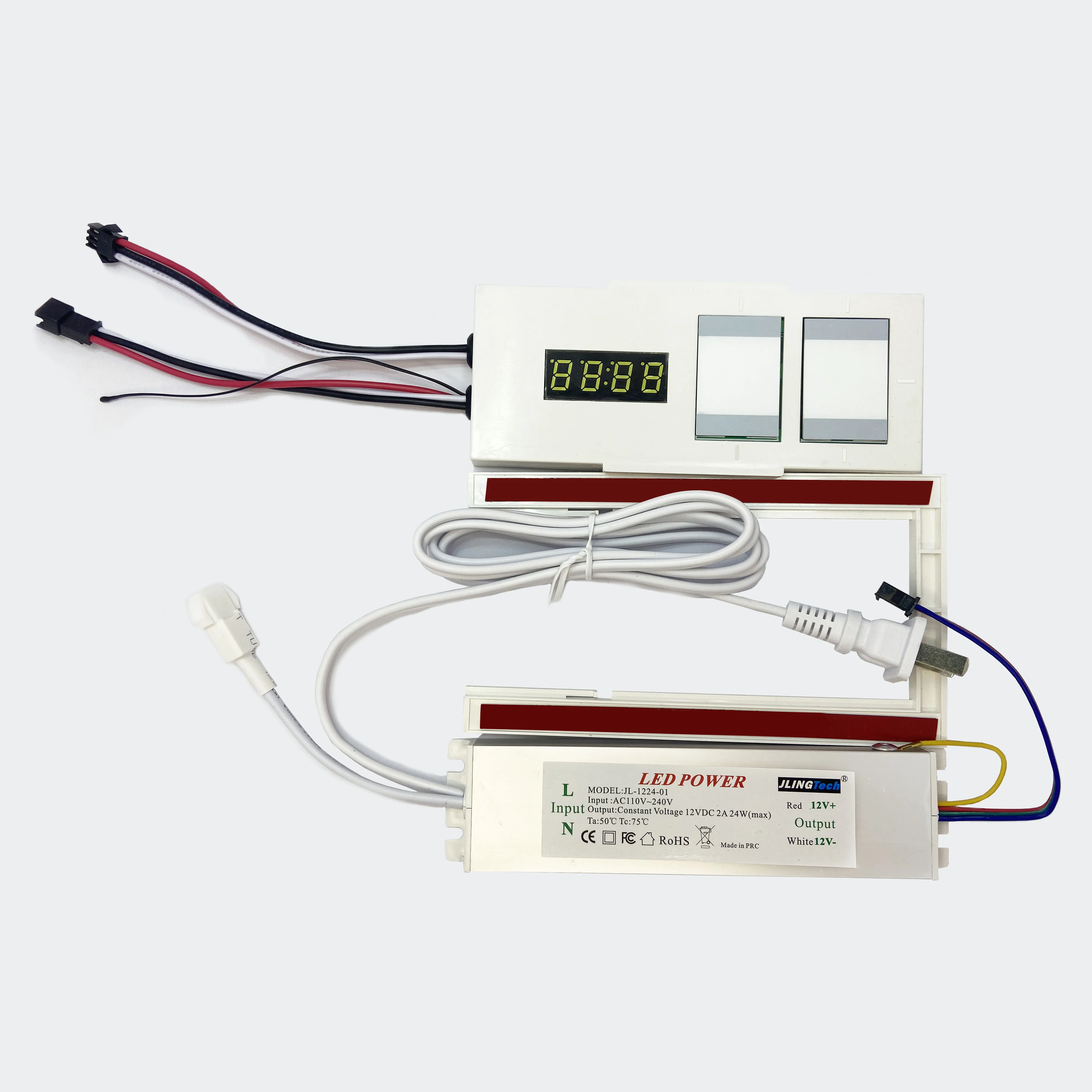 LED smart mirror bathroom accessories time temperature digital display touch switch dimmer