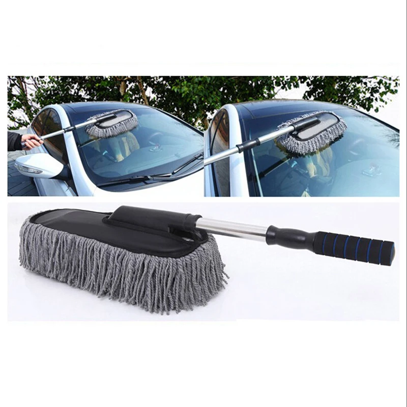 CARSUN Practical Adjustable Car Wash Cleaning Brush Duster Dust Wax Mop Microfiber Telescoping Dusting Tools Car Cleaner Brush