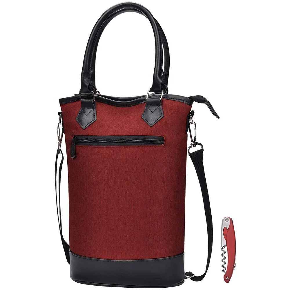 
2 Bottle Wine Carrier Bag Tote Insulated champagne tote bag Waterproof picnic BOX wine cooler bag 
