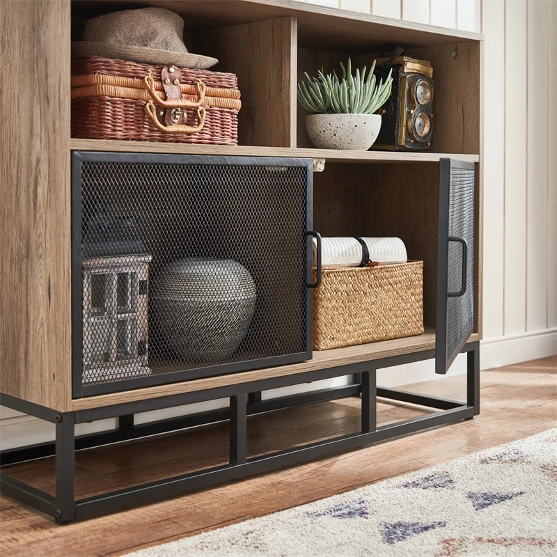 Linsy Antique Bookcase Library Book Rack Storage Bookshelf Multi-Functional Modern Floor Bookcase Book Shelf Wooden LS217X3-A