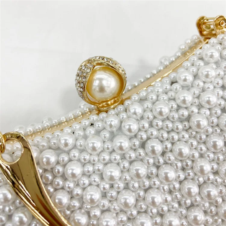 Bolsos De Noche Wedding Hand Pearl Purse Rhinestone Clutch Purses Beaded Party Bags Luxury Women Clutch Bag Evening Bags