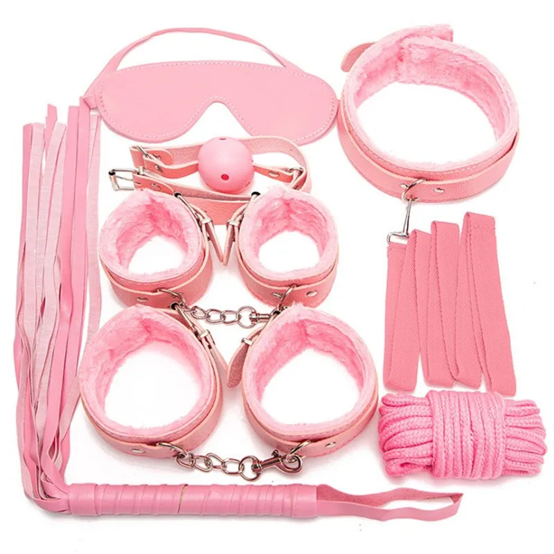 Hot BDSM Sex Toy Sexy Slave Leather Equipment SM Fetish Bondage Kit Fetish Handcuffs Bondage Restraints for Whip Bondage Kit
