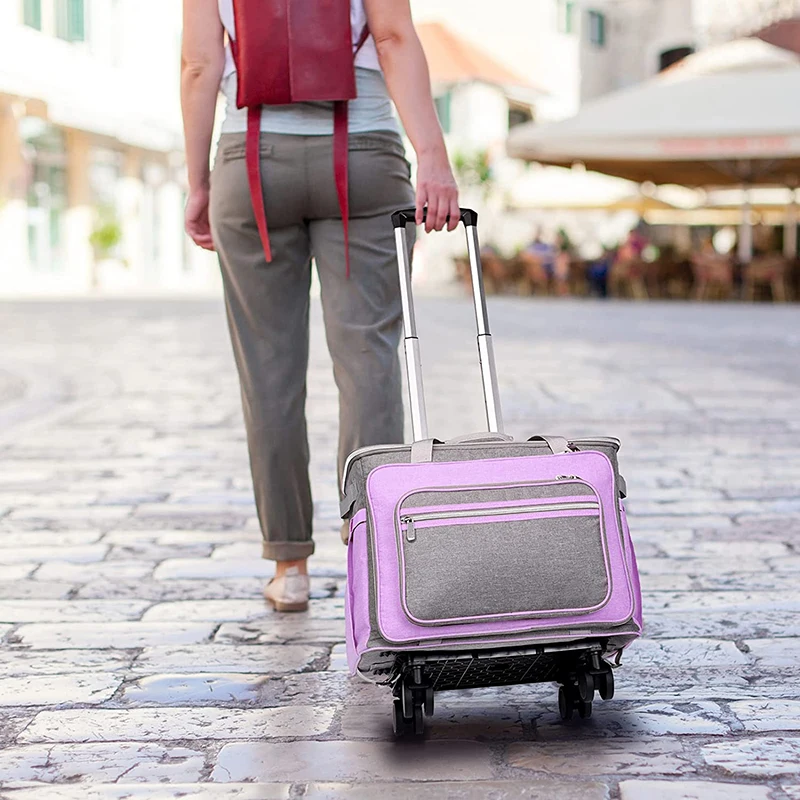 Custom Wheels Collapsible Sewing Machine Carrying Case Trolley Bag