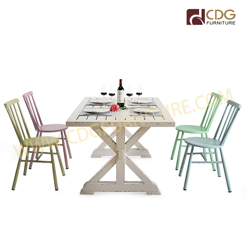 Industrial Metal Garden Cafe Restaurant Dining Chair Furniture French Aluminium Outdoor Indoor Modern Tables Chair Sets