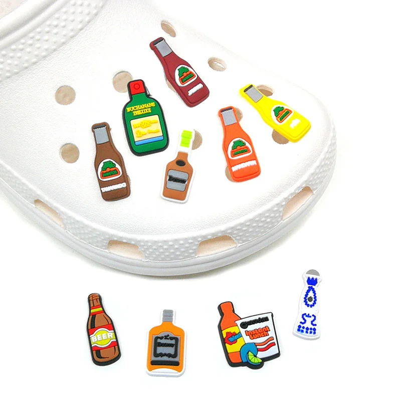 Wholesale Custom PVC Shoe Charms Hot Top Seller Luxury Party Kids Gifts Rubber Beer Shoe Decorations from Mexico