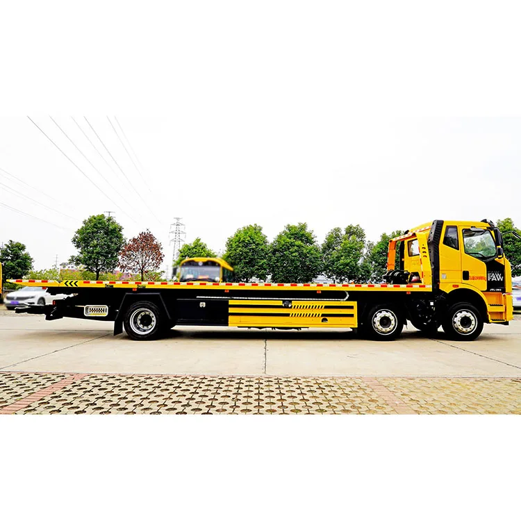 Factory Sales Faw Dongfeng 15Tons 3Axles  Flatbed Recovery Rescue Vehicle Tow Wrecker Truck