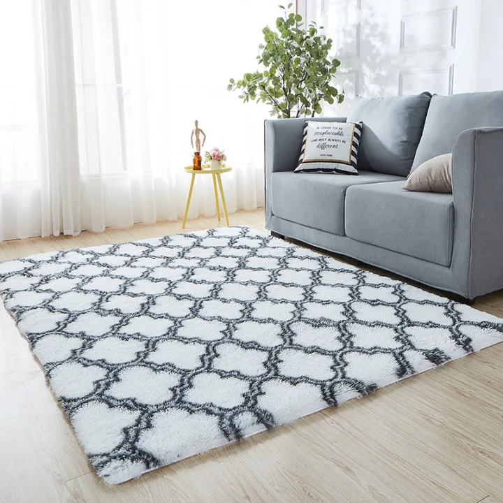 High quality living room fluffy carpet home bedroom super soft Shaggy Rug  pattern PV plush pile carpet