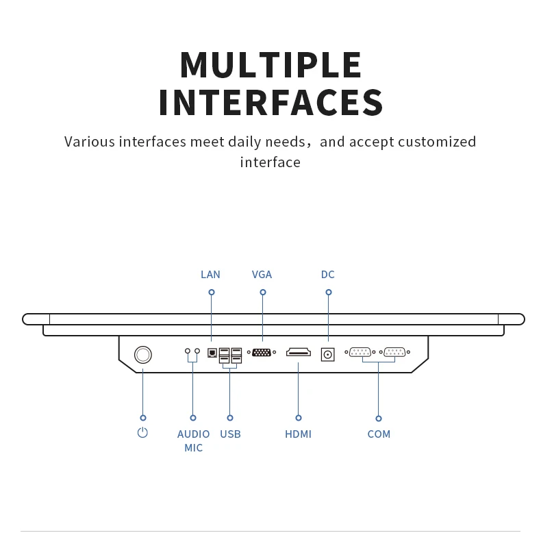 Built-in speaker 2*10w information query machine 21.5 inch ticket printer lcd interactive touch screen kiosk