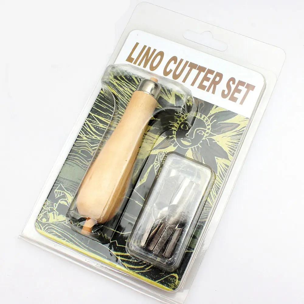 Bview Art DIY Carving Linoleum Cutter Tools with 5 Blade