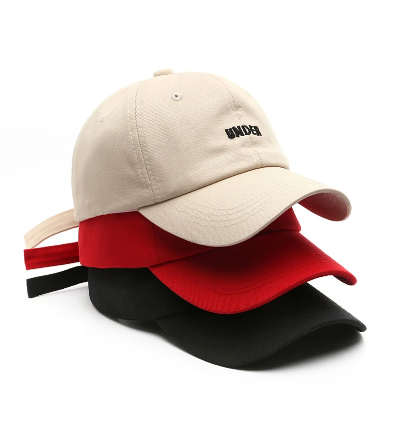 Small minimum order brand quality customized high frequency logo embroidery curved brim unstructured sport caps dad hats