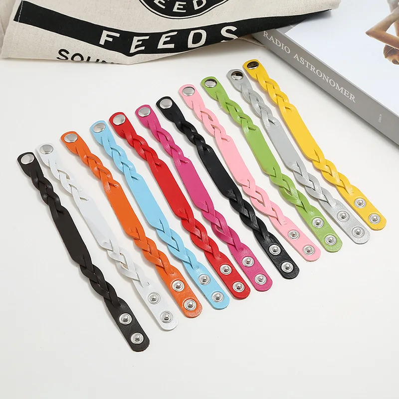 New Leather Bracelet Design ,PU Braided Colorful Men Leather Bracelet ,Leather Bracelet Women