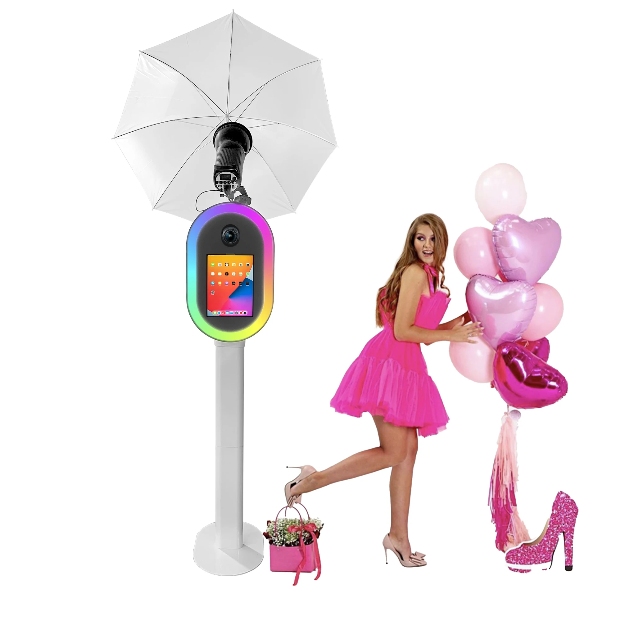 Dslr Photo Booth With Flash Back Door Display Optional Instant Printing Ipad Photo Booth Machine Kiosk With Flight Case