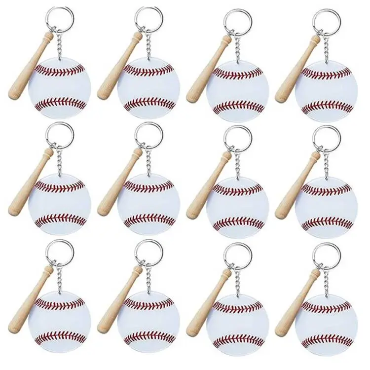 Souvenirs Gifts Customized Key Chain Sublimation Blanks Mini Baseball Keychain