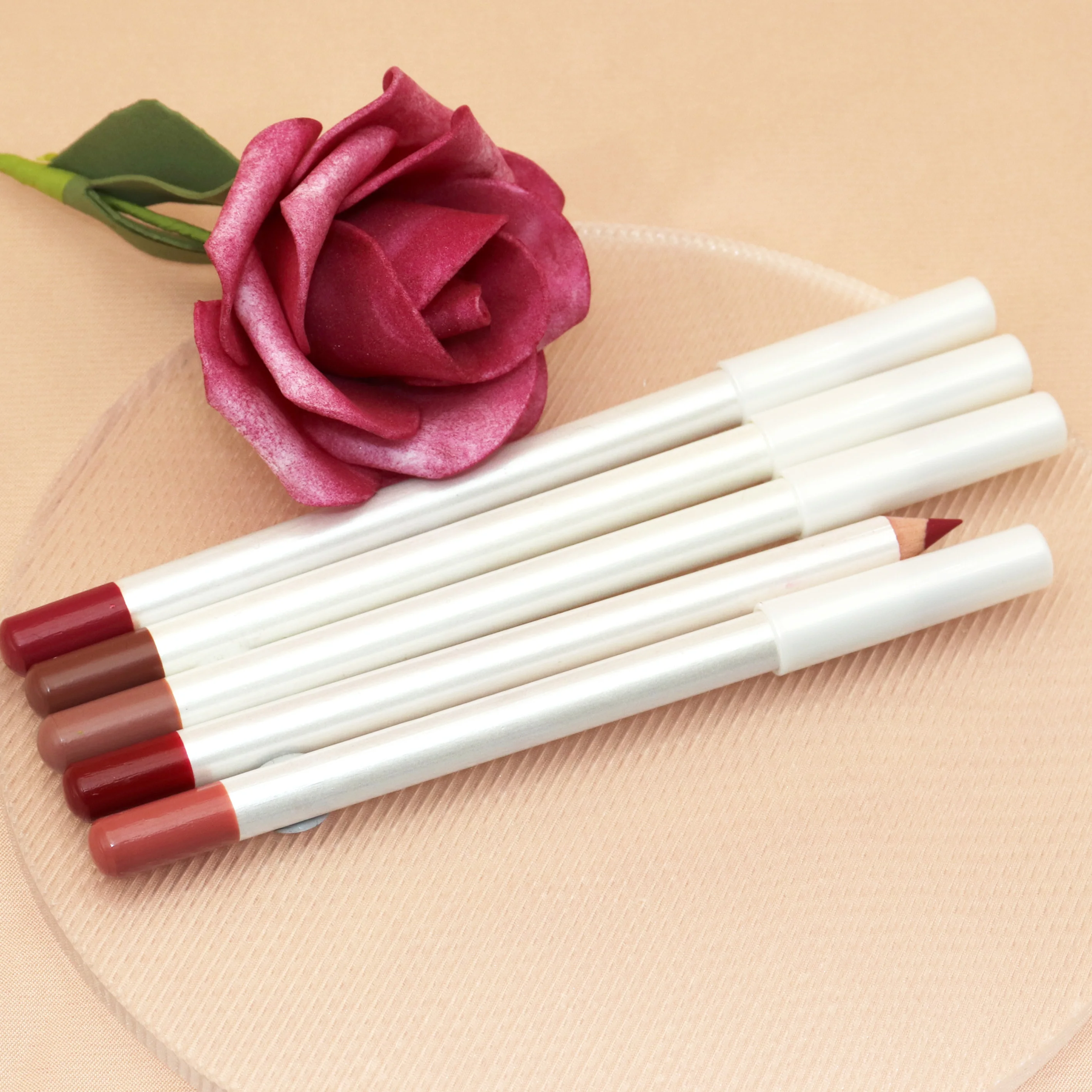 Make your own brand 26 color private logos lipliner lip liner vegan Waterproof Wooden Nude Easy To Color Lipliner