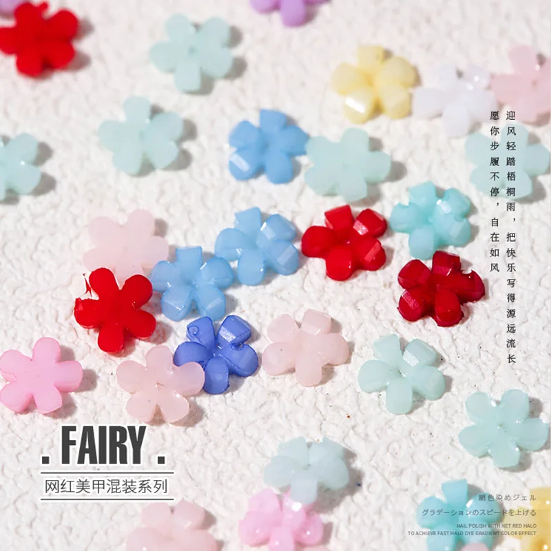 500pcs/BOX Flower Resin Nail Charms Design Jewelry Nail Charms Rhinestones Accessories Other Nail Art