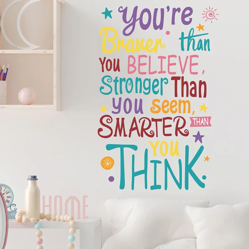 Creative motivational slogans water proof stickers wall stickers school wall stickers for home decor