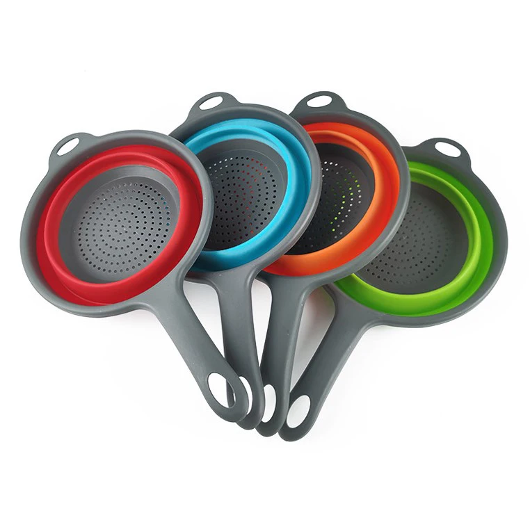 Durable Collapsible Fruit Vegetable Washing Basket Folding Drain Baskets with Handle