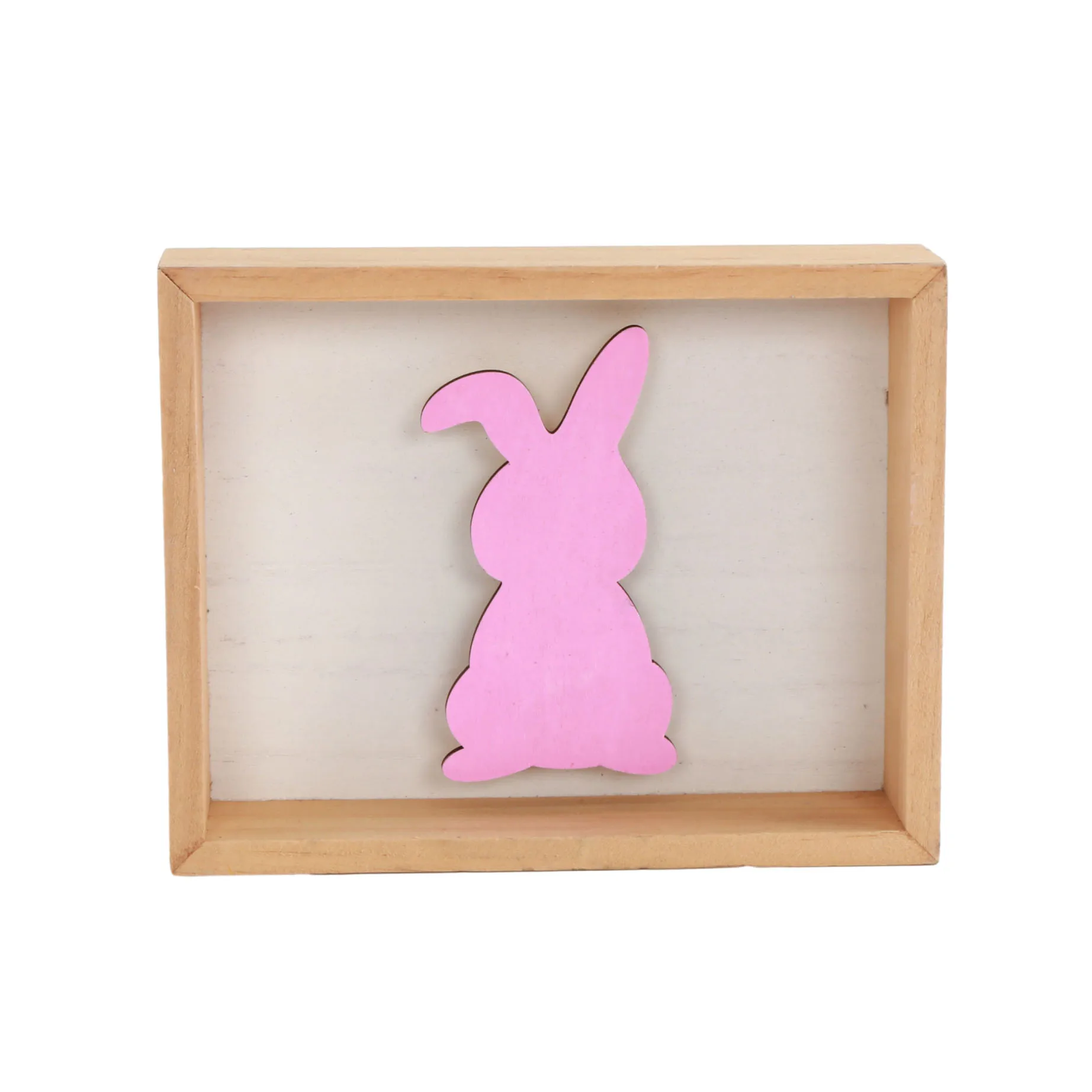 Wood Easter Bunnies Table Ornaments Home Easter Wooden Rabbits Decor Easter Party Decorations DIY Craft