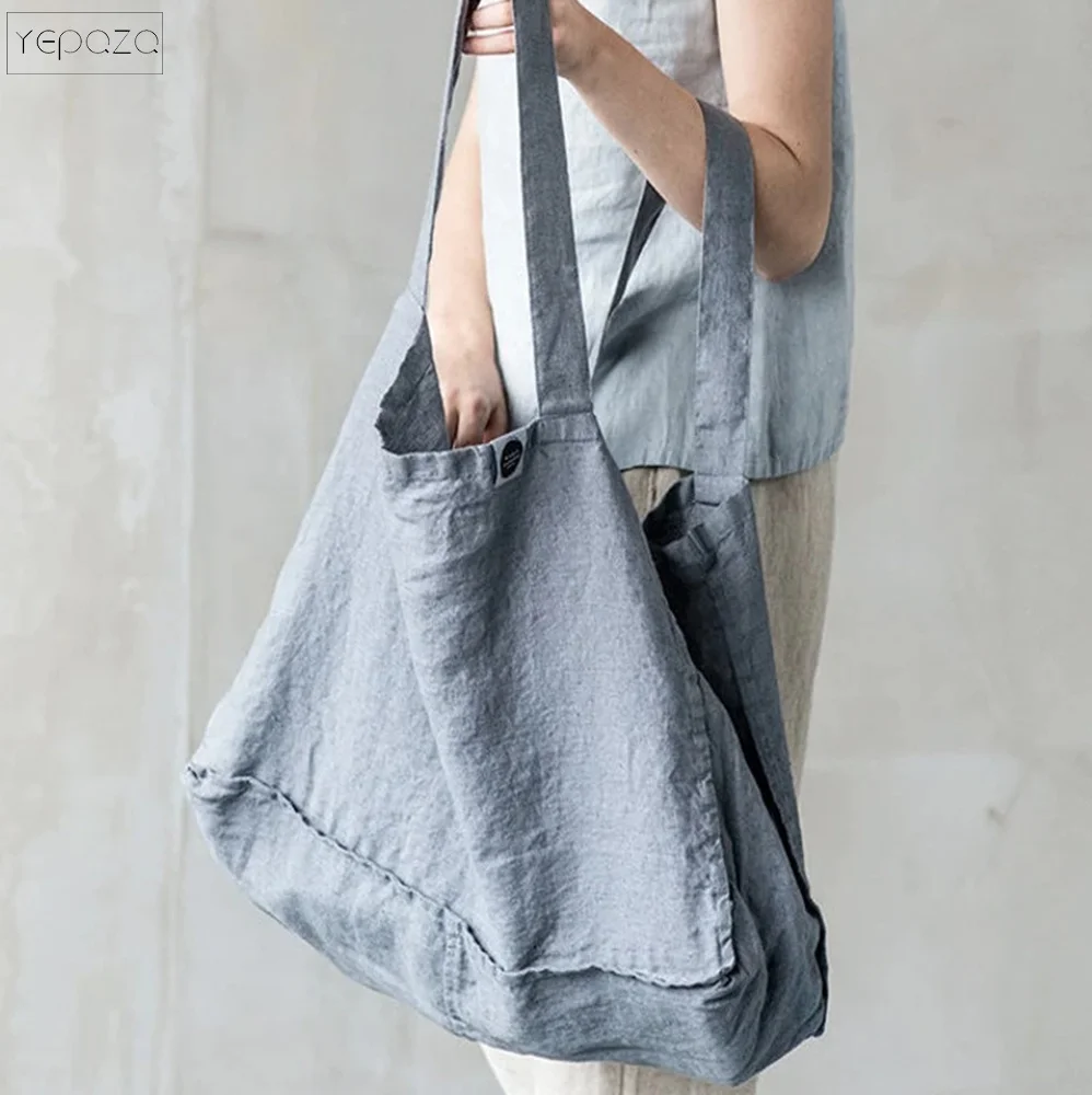 Linen tote bag in Dark Grey-Graphite  linen beach bag  linen shopping bag
