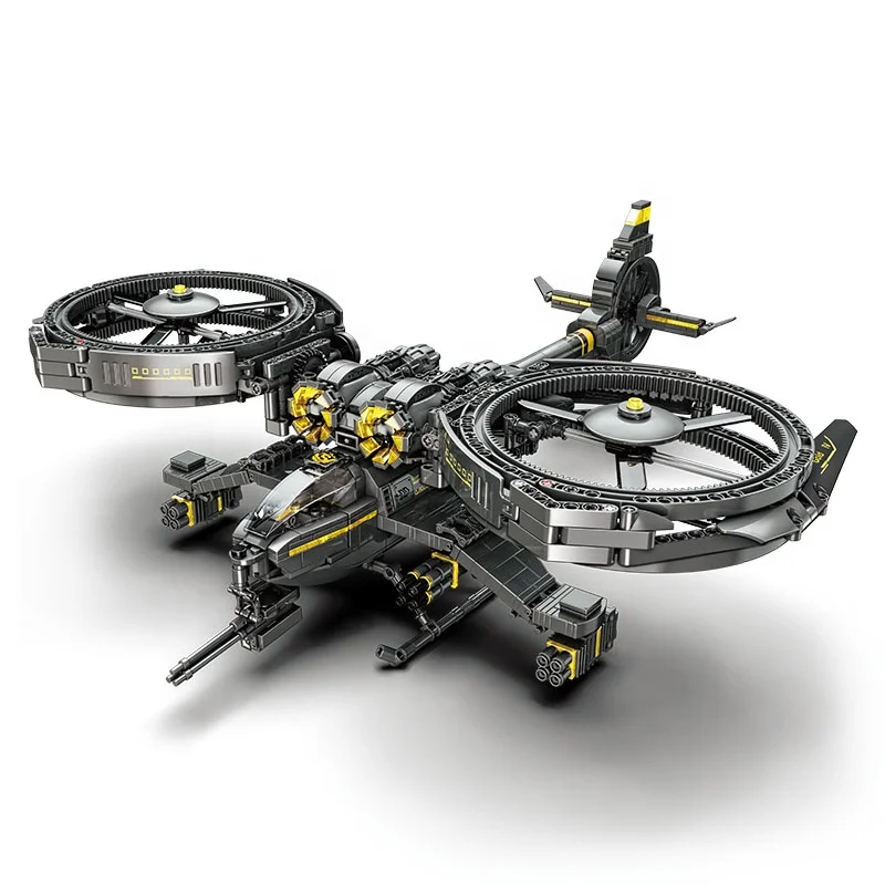 ZHEGAO 1093PCS Science Fiction Series Scorpion Fighter Plane Building Blocks Toys Shadow helicopter Bricks Toy