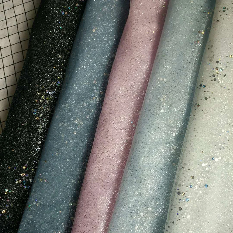 tutu dress american mesh fabric with stars tulle fabric with glitter foil printing dress fabric